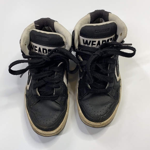 CONVERSE X John VARVATOS JV WEAPON MID HI LEATHER Sneaker Black Youth Size 13 - Picture 2 of 8